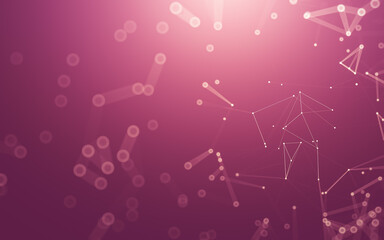Fototapeta premium Abstract background. Molecules technology with polygonal shapes, connecting dots and lines. Connection structure. Big data visualization.