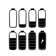 hand drawn battery charge level indicator doodle style vector isolated