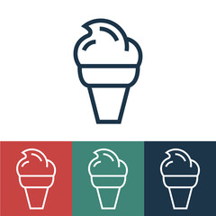 Linear vector icon with ice cream cones