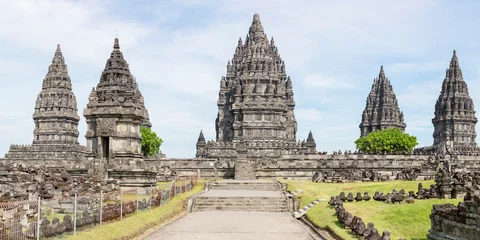 Fototapeten Jawa, Insel, Indonesia,,borubodur, Temple,, vulcano, sawa,, rice © John Hofboer