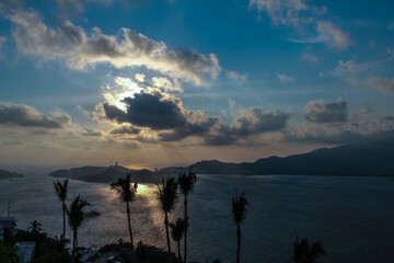 atardecer en la playa