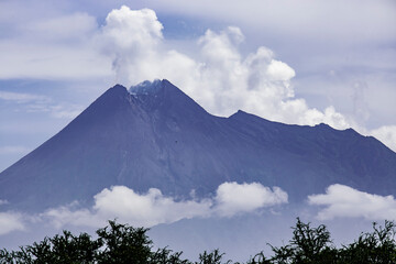 Jawa, Insel, Indonesia,,borubodur, Temple,, vulcano, sawa,, rice