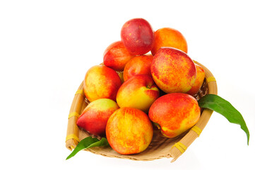 Peach on a white background