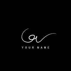Signature Logo G and V, GV Initial letter. Handwriting calligraphic signature logo template design.