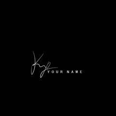Signature Logo K and P, KP Initial letter. Handwriting calligraphic signature logo template design.