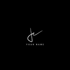 Signature Logo J and C, JC Initial letter. Handwriting calligraphic signature logo template design.