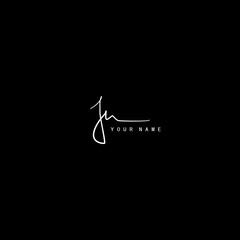 Signature Logo J and N, JN Initial letter. Handwriting calligraphic signature logo template design.