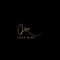 Golden Signature Logo D and X, DX Initial letter logo sign. Handwriting calligraphic signature logo template design.