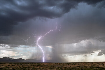 Naklejka na ściany i meble Lightning storm in the Chiricahua Mountains near Willcox, Arizona.