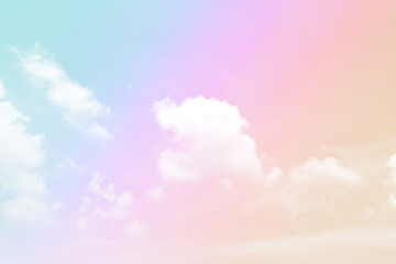 Cloud and sky with a pastel colored background and wallpaper, abstract sky background in sweet color.