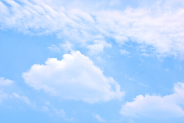 Bright Blue sky with white cloud. Beautiful sky background and wallpaper. Clear day and good weather in the morning.  