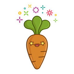 kawaii smiling carrot cartoon illustration