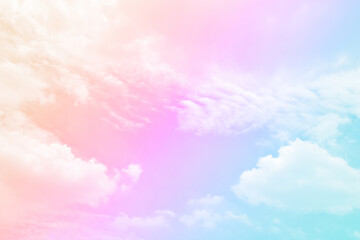Cloud and sky with a pastel colored background and wallpaper, abstract sky background in sweet color.