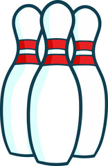 Funny and simple three bowling pins