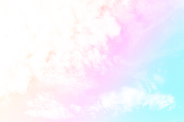 Fototapeta na wymiar Cloud and sky with a pastel colored background and wallpaper, abstract sky background in sweet color. 