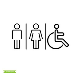 Toilet icon vector logo design template
