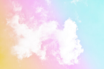 Cloud and sky with a pastel colored background and wallpaper, abstract sky background in sweet color.
