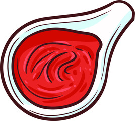 Funny and yummy red sauce in a mini bowl