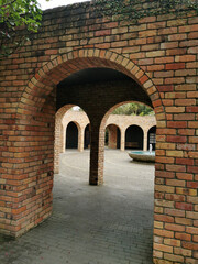 old brick courtyard
