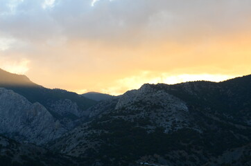 sunrise in the mountains