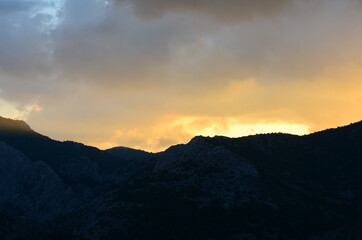 sunset in the mountains