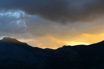 sunset in the mountains