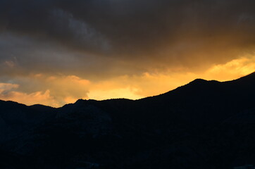 sunset in the mountains