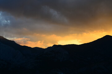 sunset in the mountains