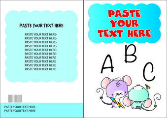 vector cartoon mouse Write abc book cover