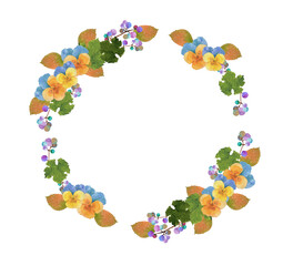 パンジーと野葡萄のフレーム