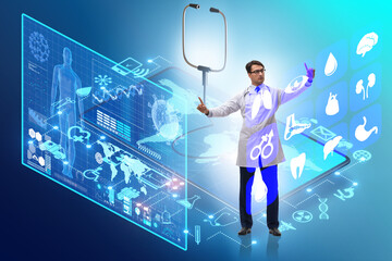 Telemedicine concept with remote diagnostics and consultation