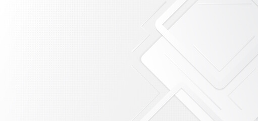 Geometric square shape design white clean background halftone concept