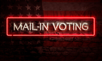 Obraz premium Mail In Voting Sign American Primary Presidential Election Democracy Concept USA