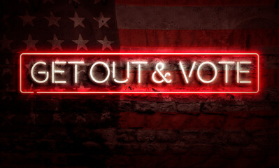 Fototapeta na wymiar Get Out And Vote Election USA Political Artwork