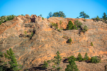 Rocky landscape scenery of Colorado Springs, Colorado