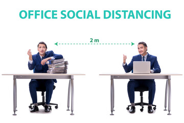 Office social distancing concept during coronavirus pandemic