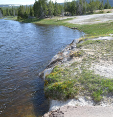 Late Spring in Yellowstone National Park: Inkwell Spring of the Giant Group on the Edge of Firehole...