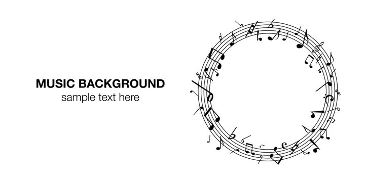 音符音楽ミュージック背景ベクターイラスト白黒アブストラクト Stock Vector Adobe Stock