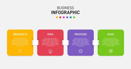 Infographic design with icons and 4 options or steps. Thin line vector. Infographics business concept. Can be used for info graphics, flow charts, presentations, web sites, banners, printed materials.