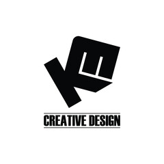 Letter KM monogram logo design vector