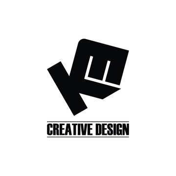 Letter KM monogram logo design vector