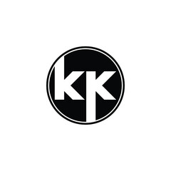 Letter KK circle simple logo design vector