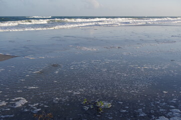 High Tide Creates Tidal Pools at Beach