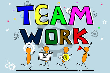 the leader and teamwork concept