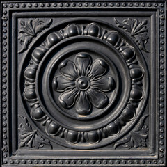 metallic ornament in the form of a flower. background