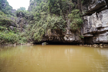 natural karst mountain cave in Tam Coc popular tourist destination