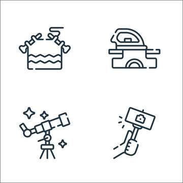 Free Time Line Icons. Linear Set. Quality Vector Line Set Such As Selfie, Star Gazing, Clothes.