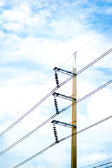 High voltage pole, High voltage power transformer substation