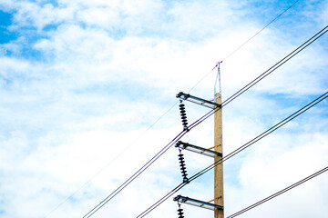 High voltage pole, High voltage power transformer substation