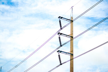 High voltage pole, High voltage power transformer substation